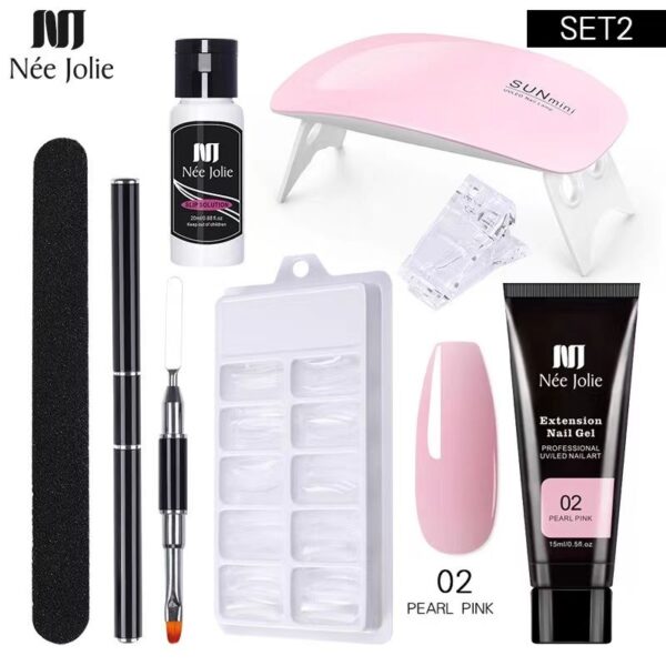 Nail Gel Set 6W LED Lamp Full Manicure Set Quick Extension Nail Kit Gel Building Polygels Set For Nails Tool Kit Nail Art Kit - Image 24